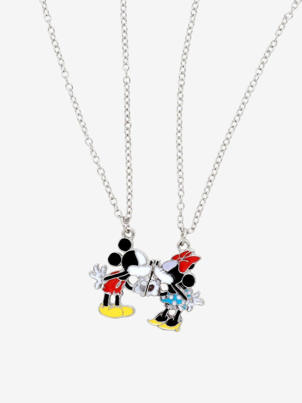 Disney Mickey Mouse & Minnie Mouse Kissing Necklace Set